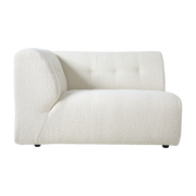 Module d'angle gauche 2 places en bouclé crème Vint - Hkliving
