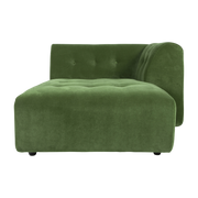 Chaise longue derecha en terciopelo verde Vint - Hkliving