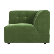 Module d'angle droit en velours vert Vint - Hkliving