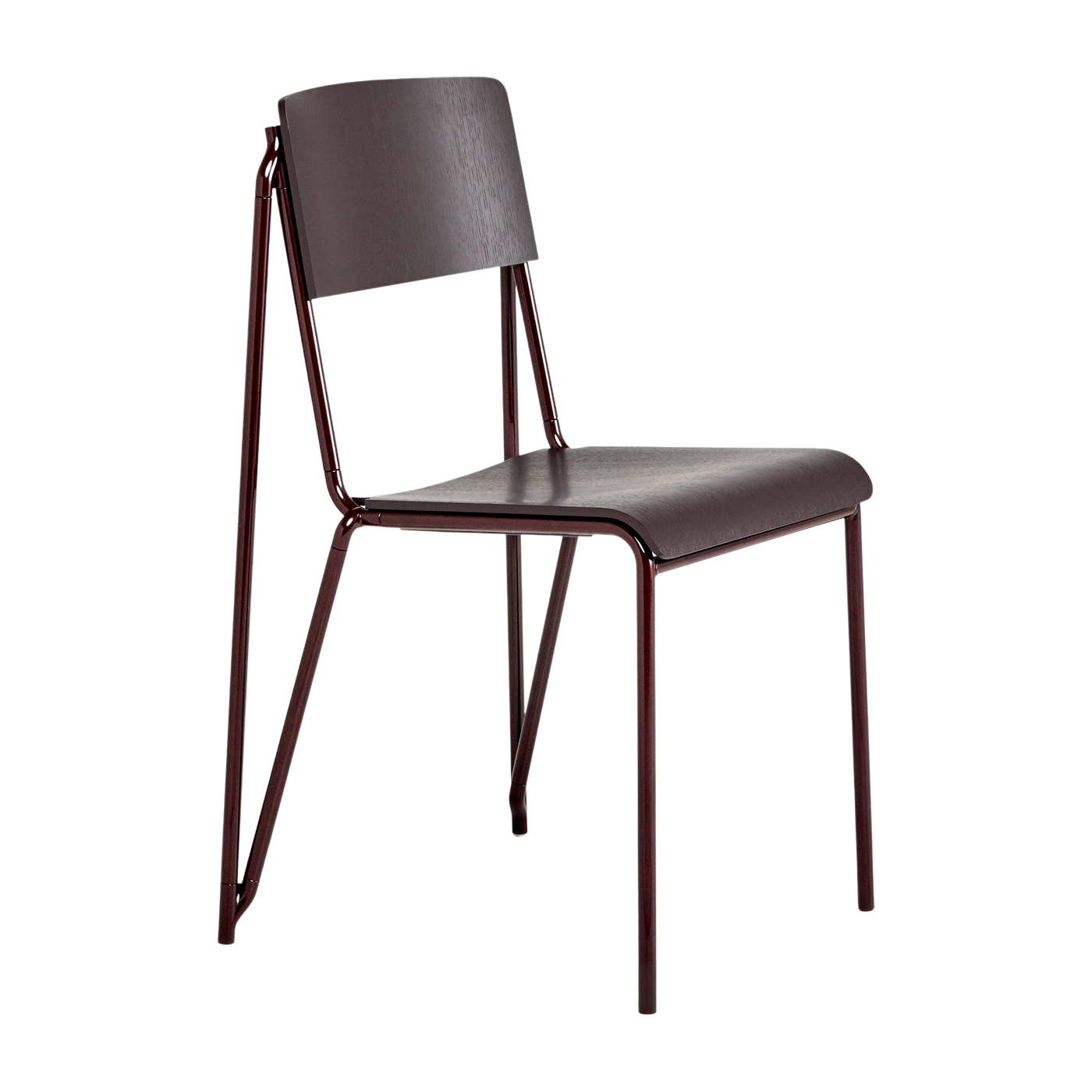Bordeauxroter Stuhl aus Stahl Petit Standard - HAY