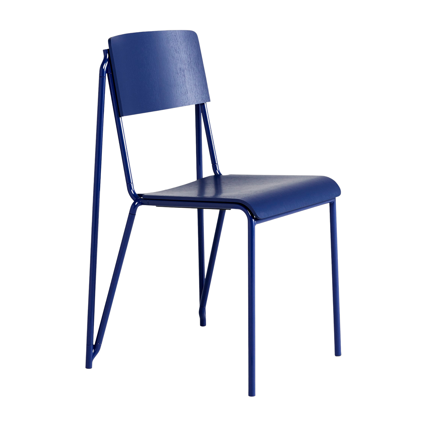 Marineblauer Stuhl aus Stahl Petit Standard - HAY