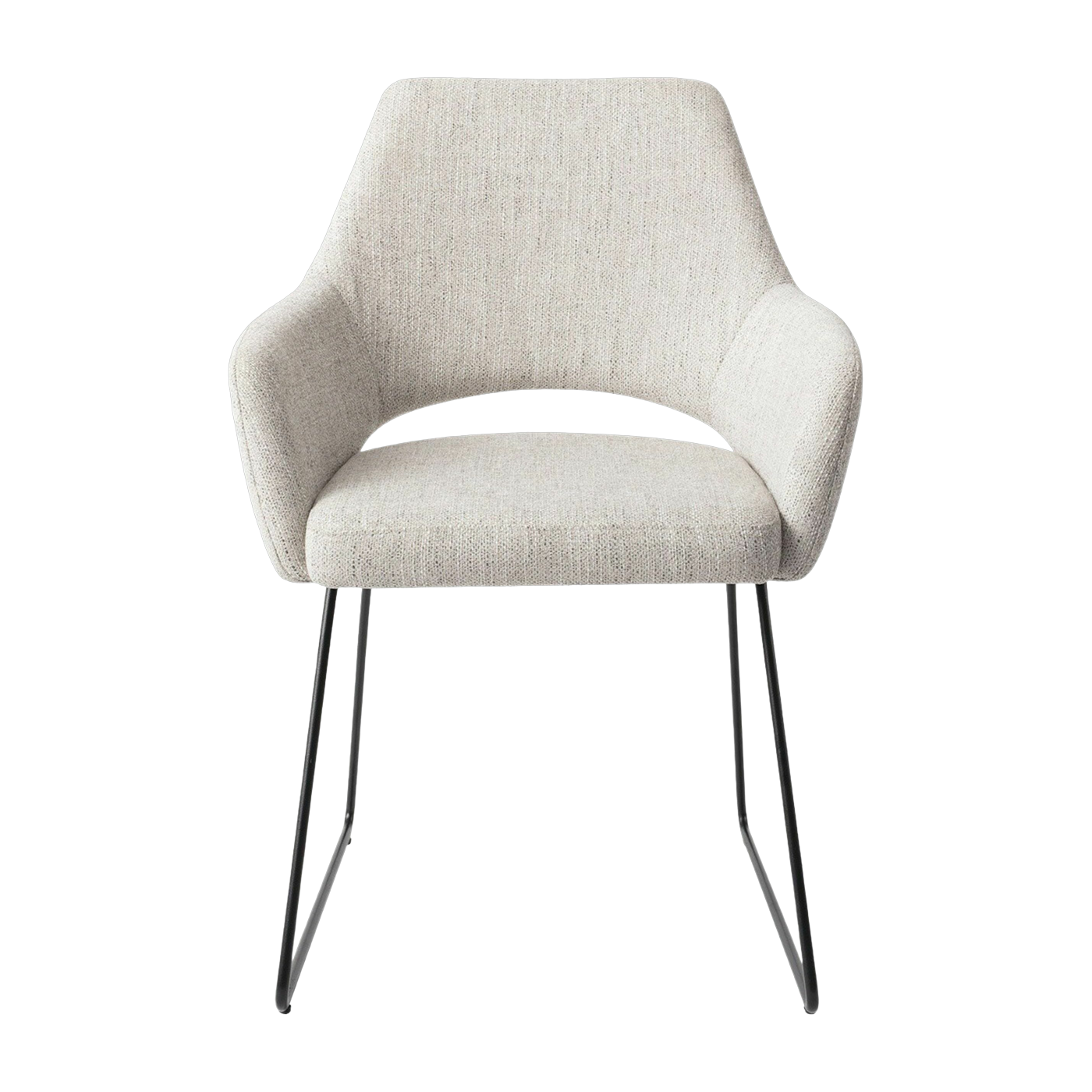 Chaise gris clair pigeon avec pieds élégants en métal noir Yanai - Jesper Home