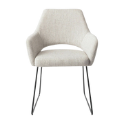 Off-white chair with elegant black metal legs Yanai - Jesper Home