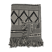 Gutte Black Recycled Cotton Throw - Bloomingville