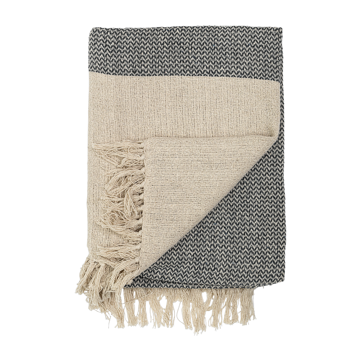 Grey recycled cotton throw Matt - Bloomingville