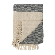 Grey recycled cotton throw Matt - Bloomingville
