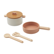Juego de cocina de madera y silicona rosa multi mix Antonio - Liewood