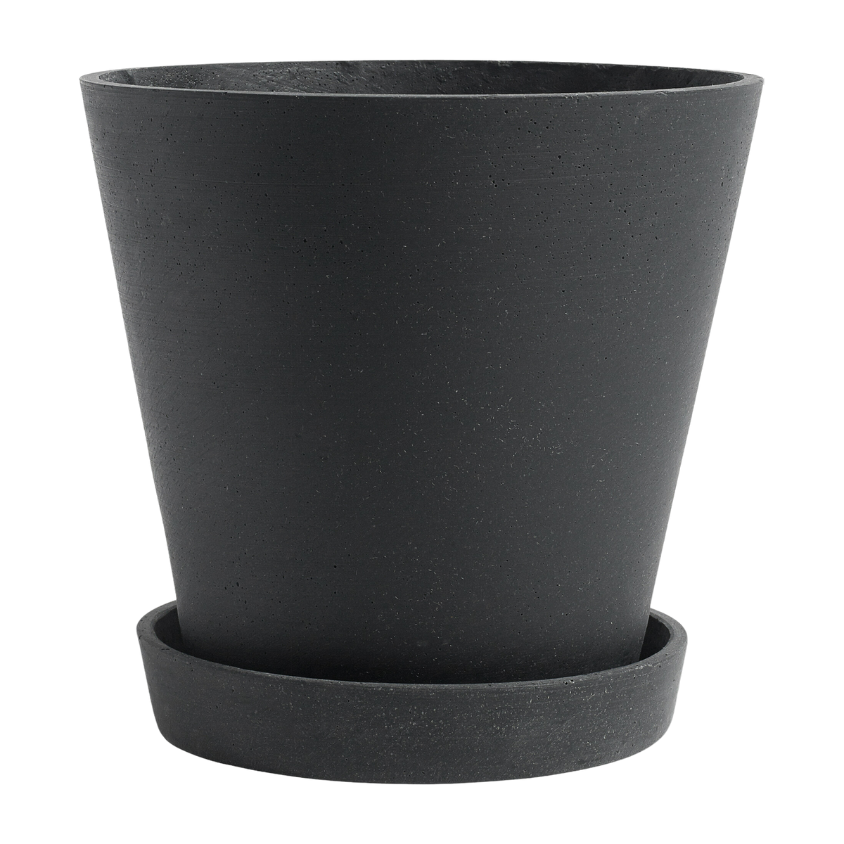 Maceta con platillo negro XL Flowerpot - HAY