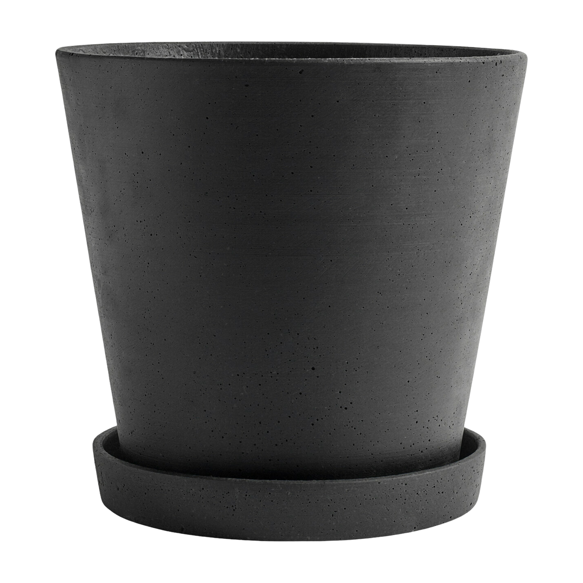 Maceta con platillo negro XXL Flowerpot - HAY