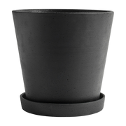 Maceta con platillo negro XXL Flowerpot - HAY