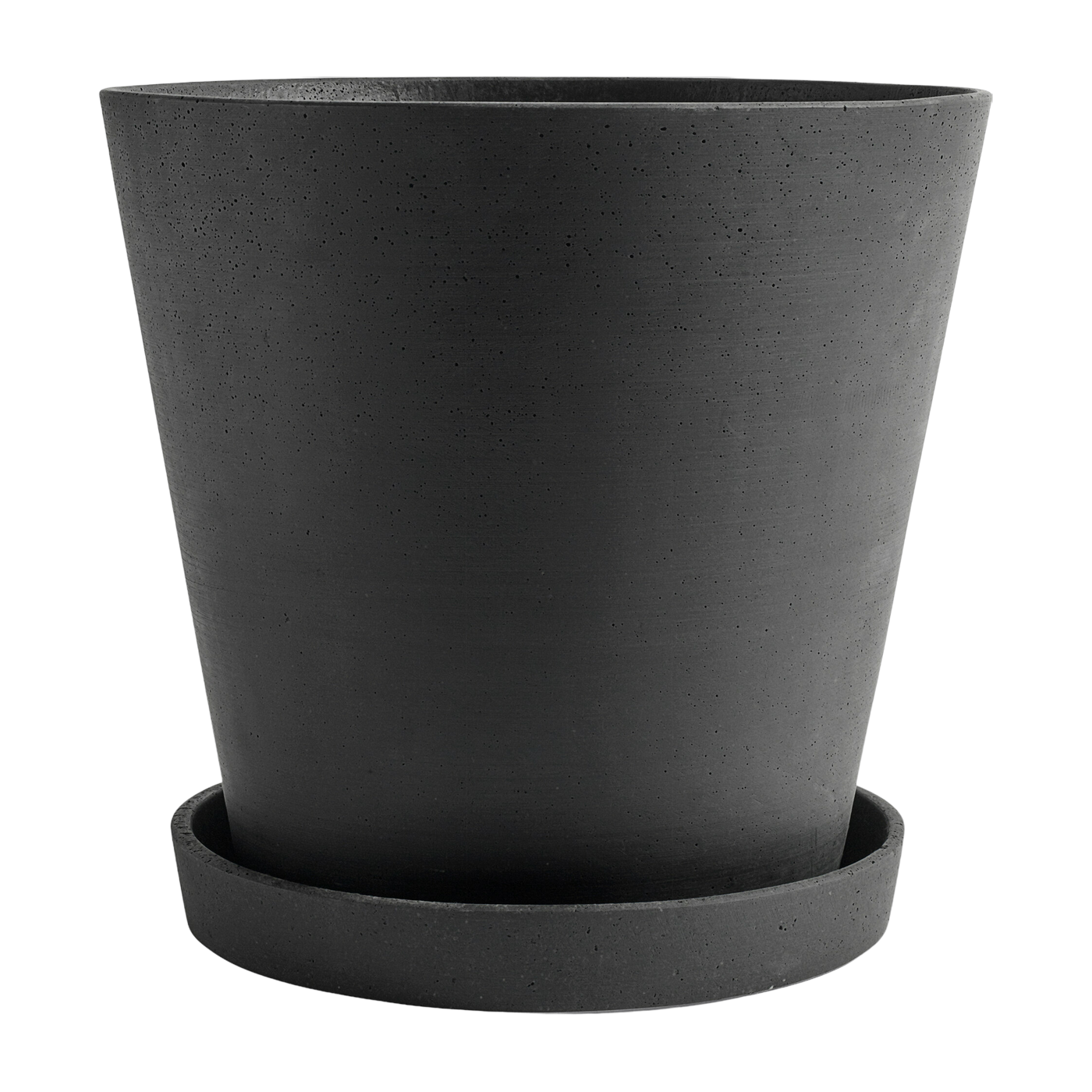 Blumentopf mit Untertasse schwarz XXXL Flowerpot - - Hay