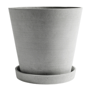 Maceta con platillo gris XXXL Flowerpot - HAY