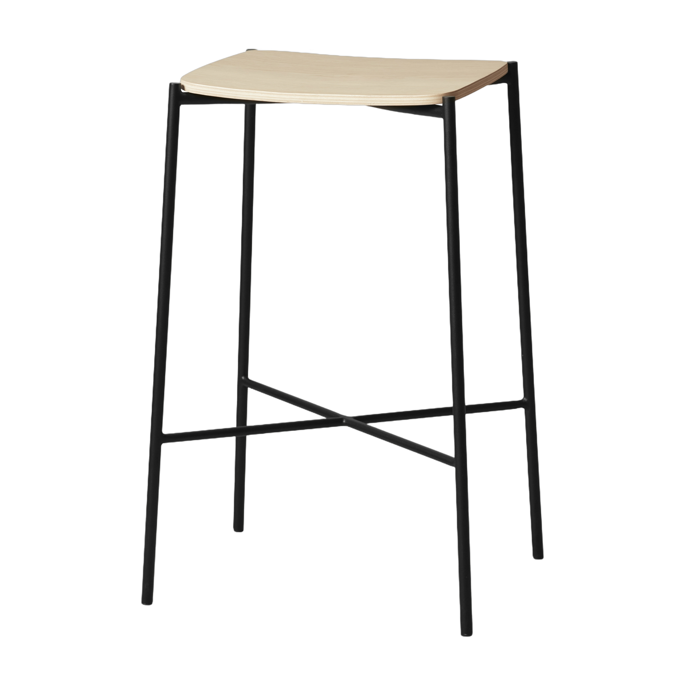 Paragon natural oak and black metal stool - HANDVÄRK