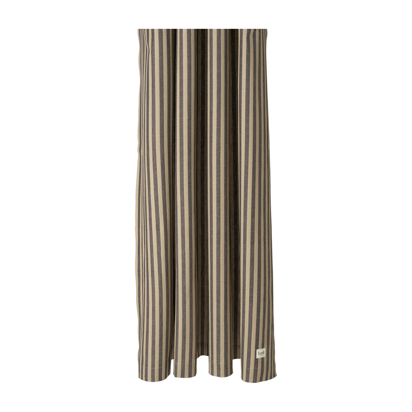 Rideau de douche en coton rayé noir sable 160 x 205 cm Chambray - Ferm Living