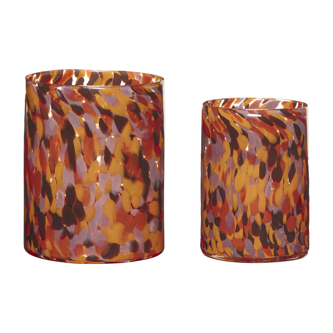 2 orange glass vases Luce - Hübsch