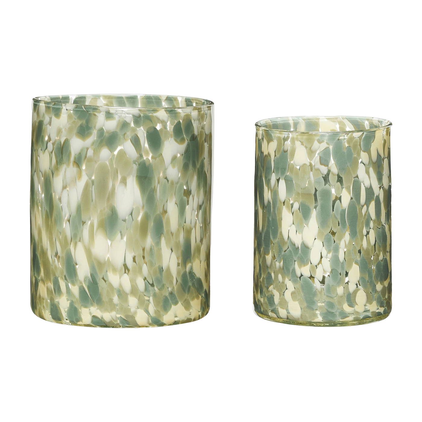 2 green glass vases Luce - Hübsch