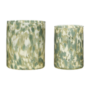 2 jarrones de vidrio verde Luce - Hübsch