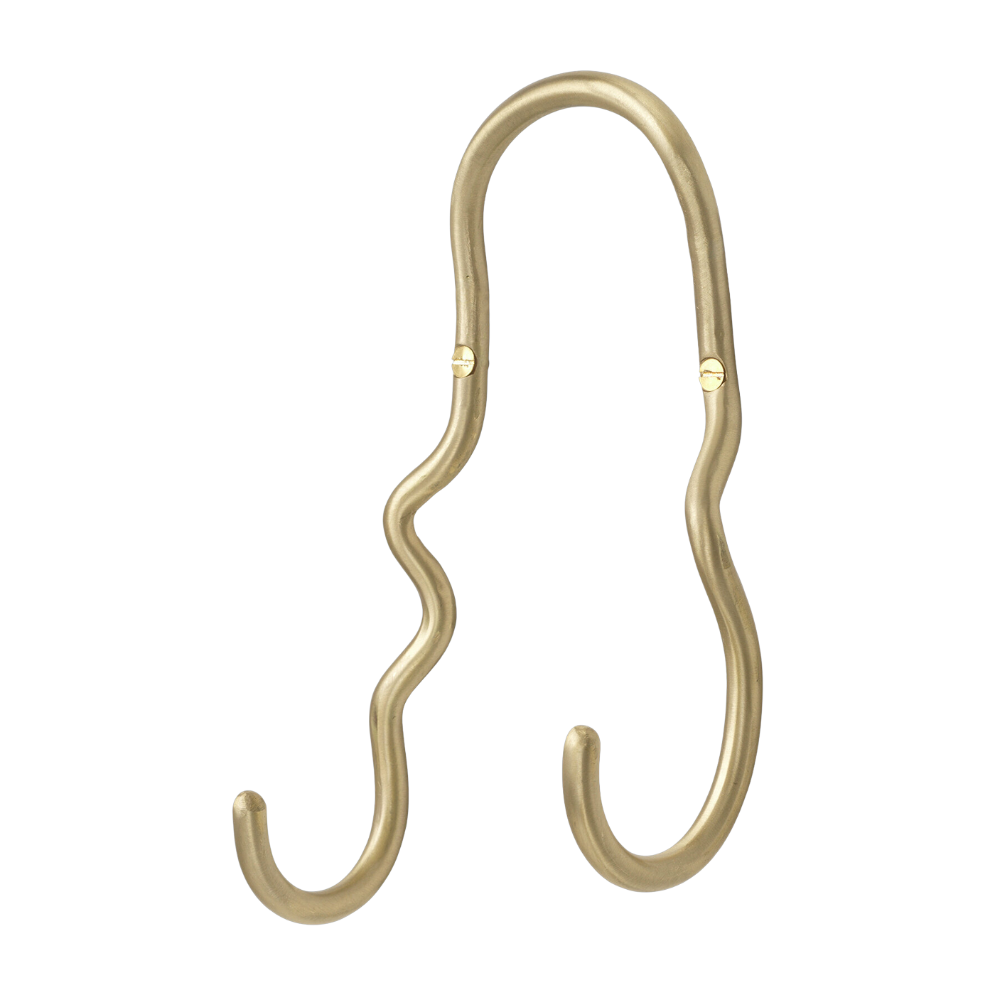 Gancio doppio in ottone massiccio placcato oro 12, 6 x 21, 3 x 5, 8 cm Curvature - Ferm Living