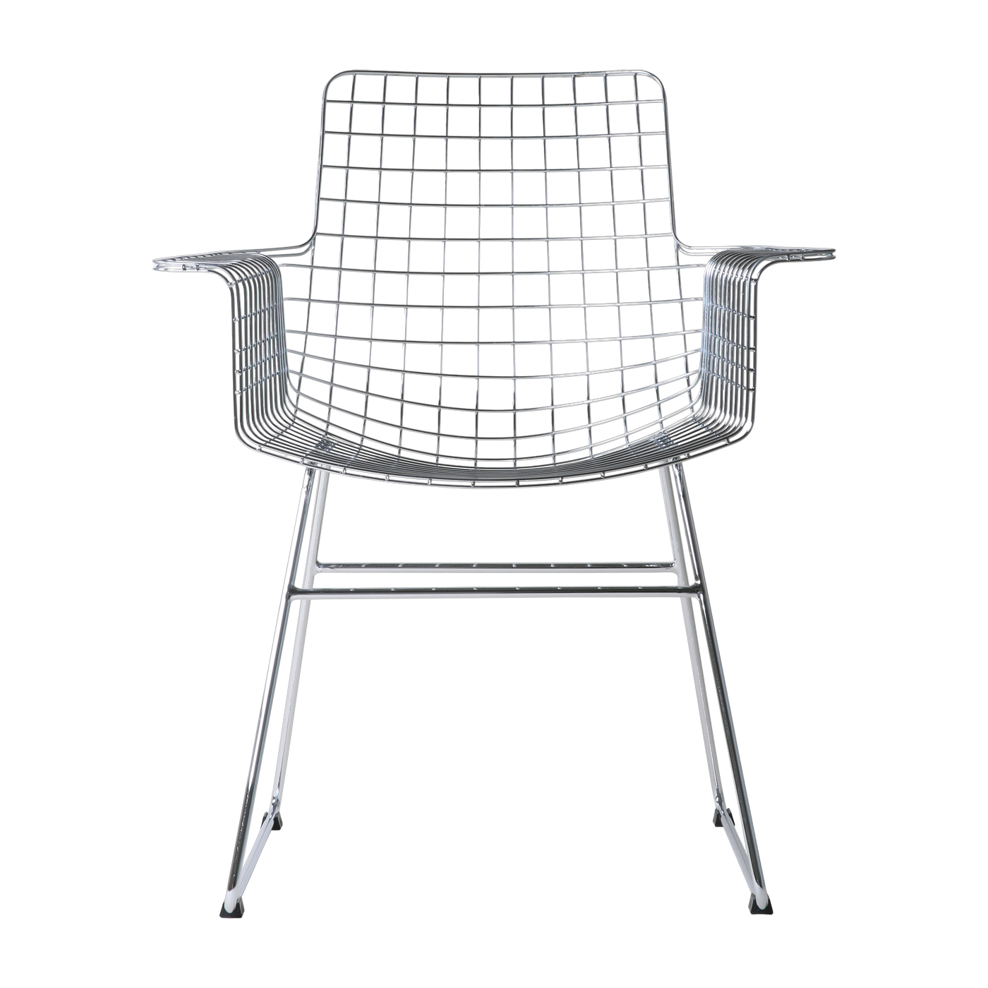 Silla con apoyabrazos en metal cromado Wire - HKliving