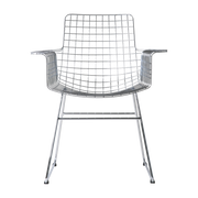 Silla con apoyabrazos en metal cromado Wire - HKliving