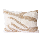 Beige organic patterned cushion 35 x 55 cm - HKliving