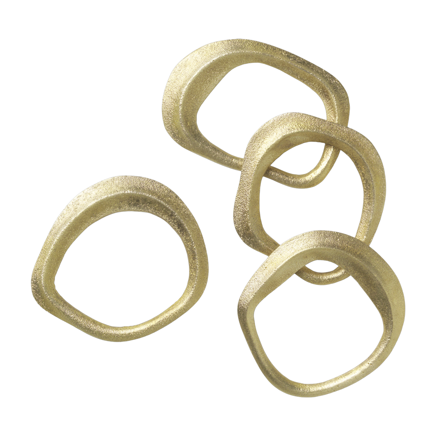4 Serviettenringe aus goldfarbenem Messing 7 x 1 x 6, 5 cm Flow -. Ferm Living