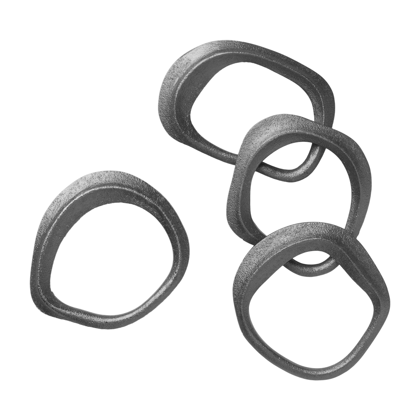 4 Serviettenringe aus schwarzem Messing 7 x 1 x 6, 5 cm Flow - Ferm Living