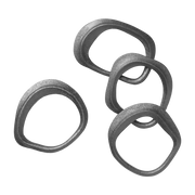 4 Black Brass Napkin Rings 7 x 1 x 6. 5 cm Flow - Ferm Living