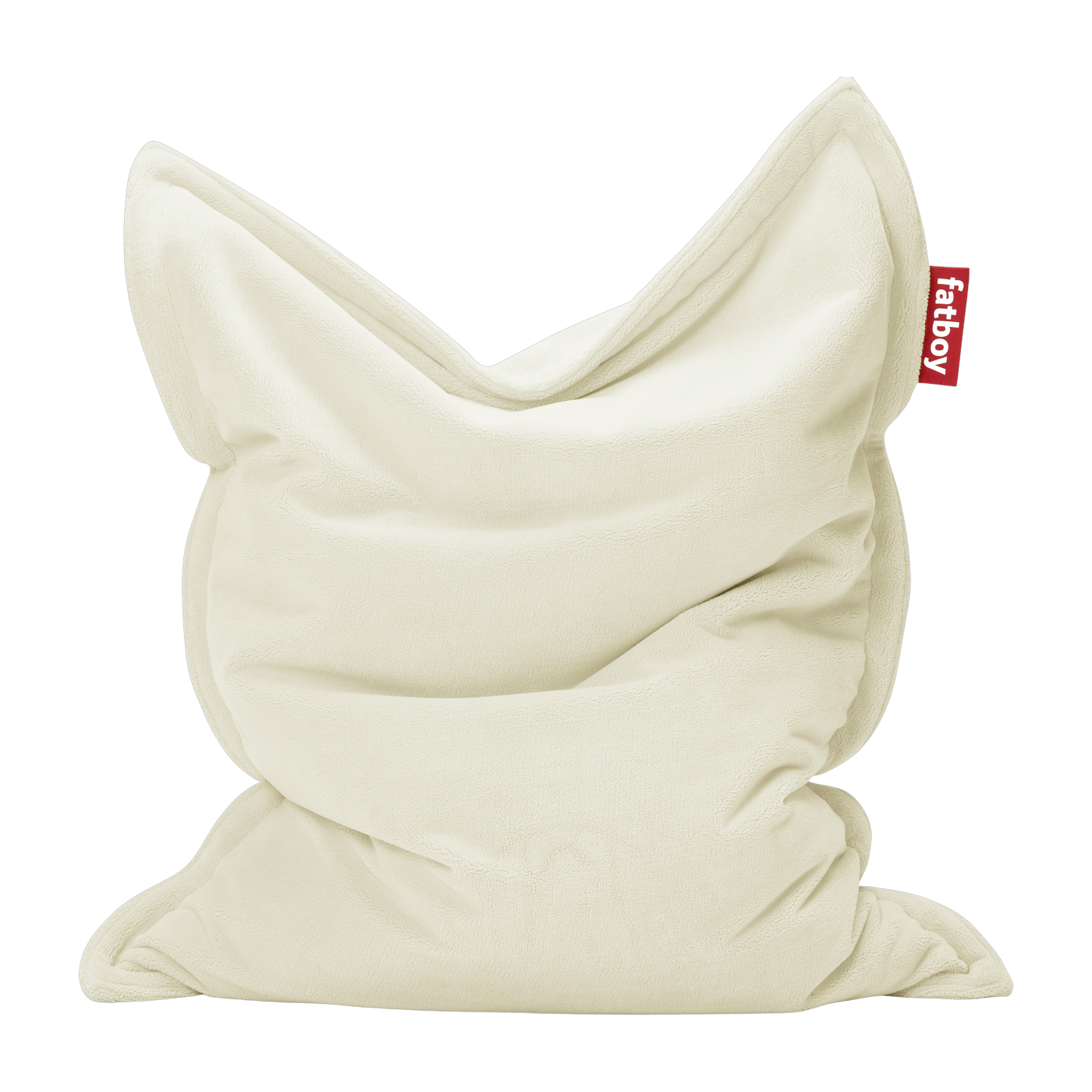 Pouf en tissu écru Slim Teddy Original - Fatboy