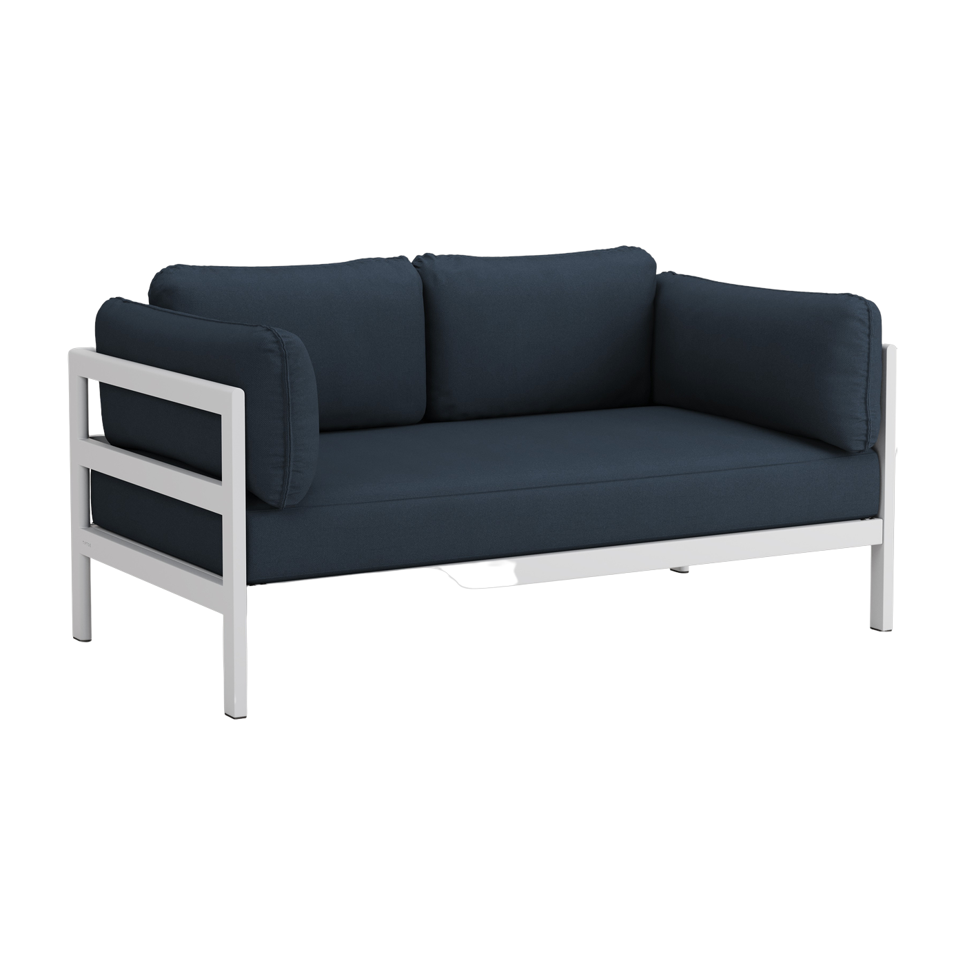 2 seater sofa in austral grey metal and midnight blue fabric Easy - Tiptoe