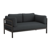 2-Sitzer-Sofa aus schwarzem Metall und schiefergrauem Stoff Easy -. Tiptoe