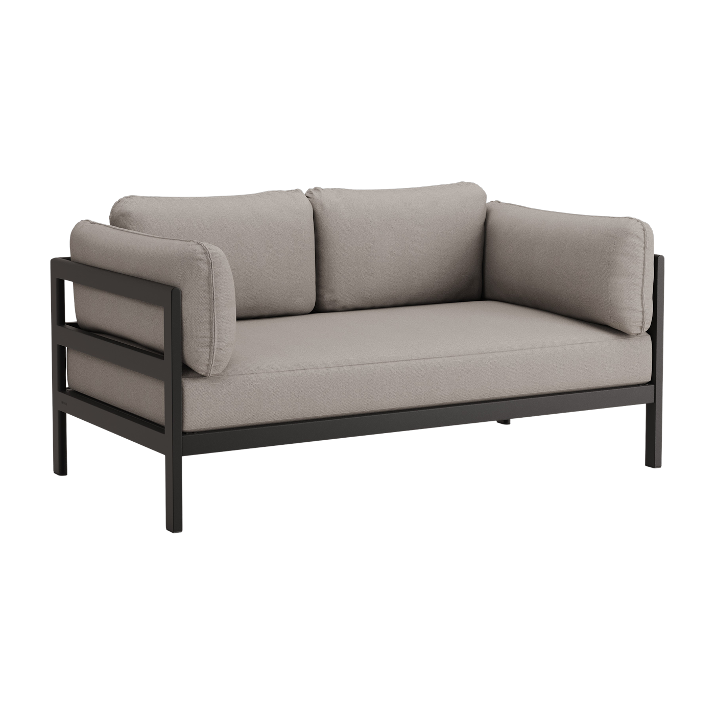 Divano a 2 posti in metallo nero e tessuto beige Easy - Tiptoe