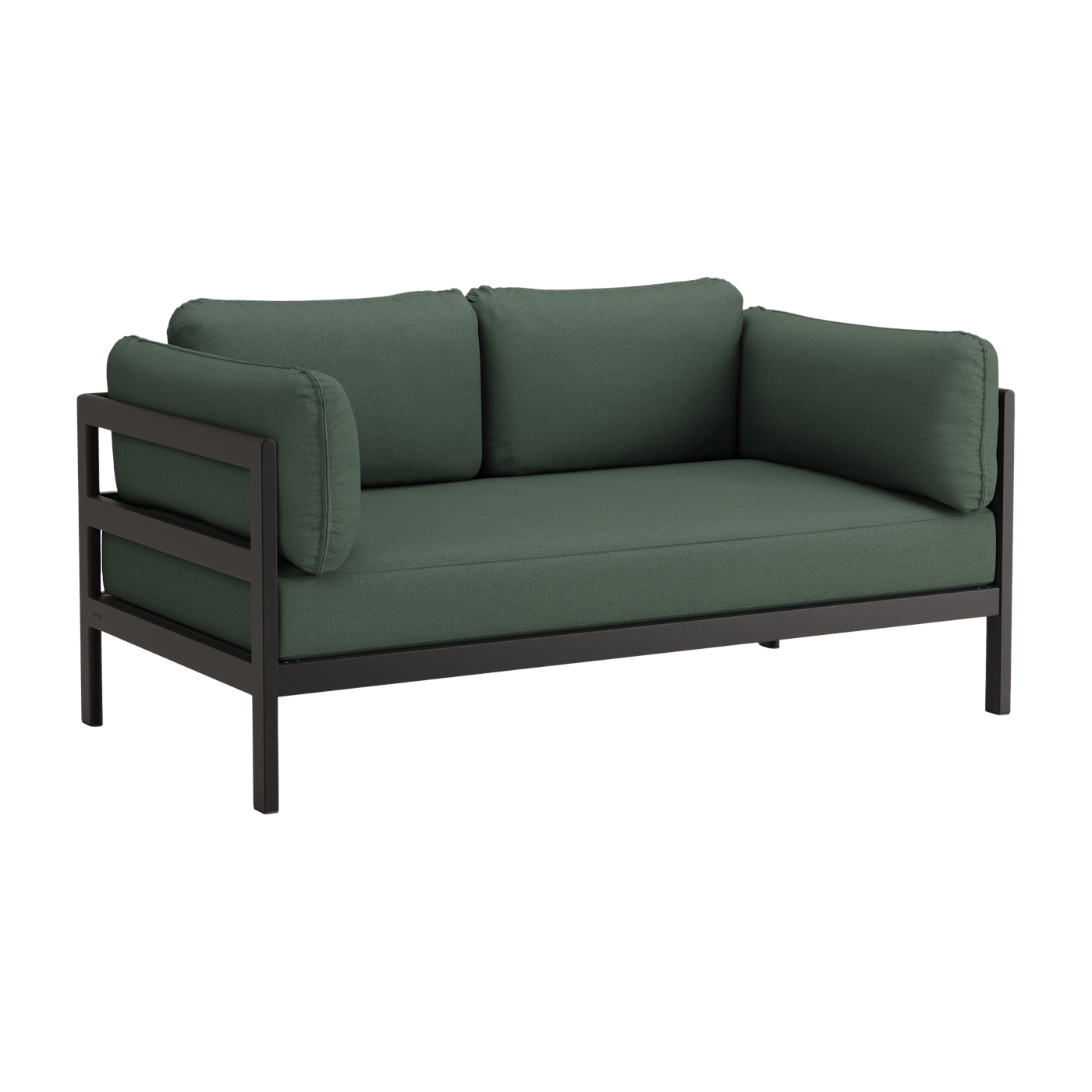 Divano a 2 posti in metallo nero e tessuto verde Easy - Tiptoe