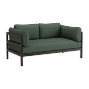 2-Sitzer-Sofa aus schwarzem Metall und grünem Stoff Easy -. Tiptoe