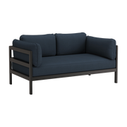 2-Sitzer-Sofa aus schwarzem Metall und nachtblauem Stoff Easy -. Tiptoe