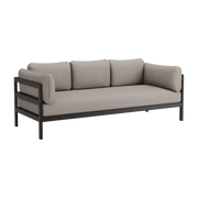 3-Sitzer-Sofa aus schwarzem Metall und beigem Stoff Easy -. Tiptoe