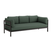 3-Sitzer-Sofa aus schwarzem Metall und grünem Stoff Easy -. Tiptoe