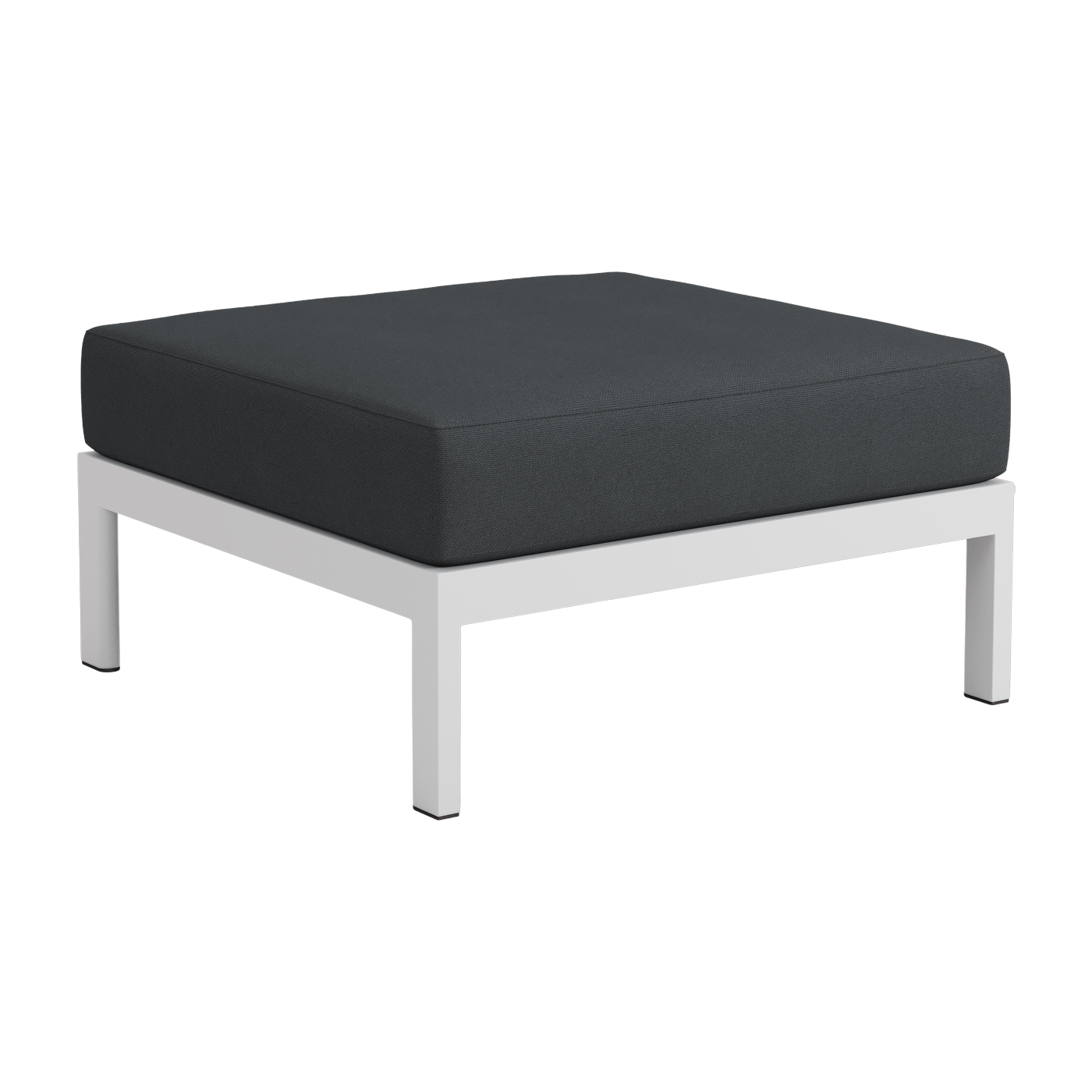 Repose-pieds en métal gris austral et tissu gris ardoise Easy - Tiptoe