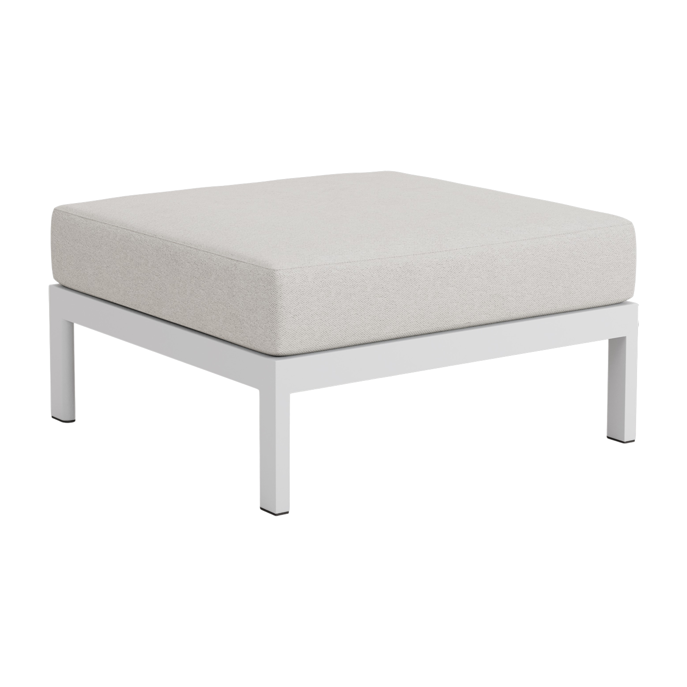 Repose-pieds en métal gris austral et tissu gris chiné Easy - Tiptoe