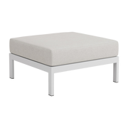 Poggiapiedi in metallo e tessuto grigio Easy - Tiptoe