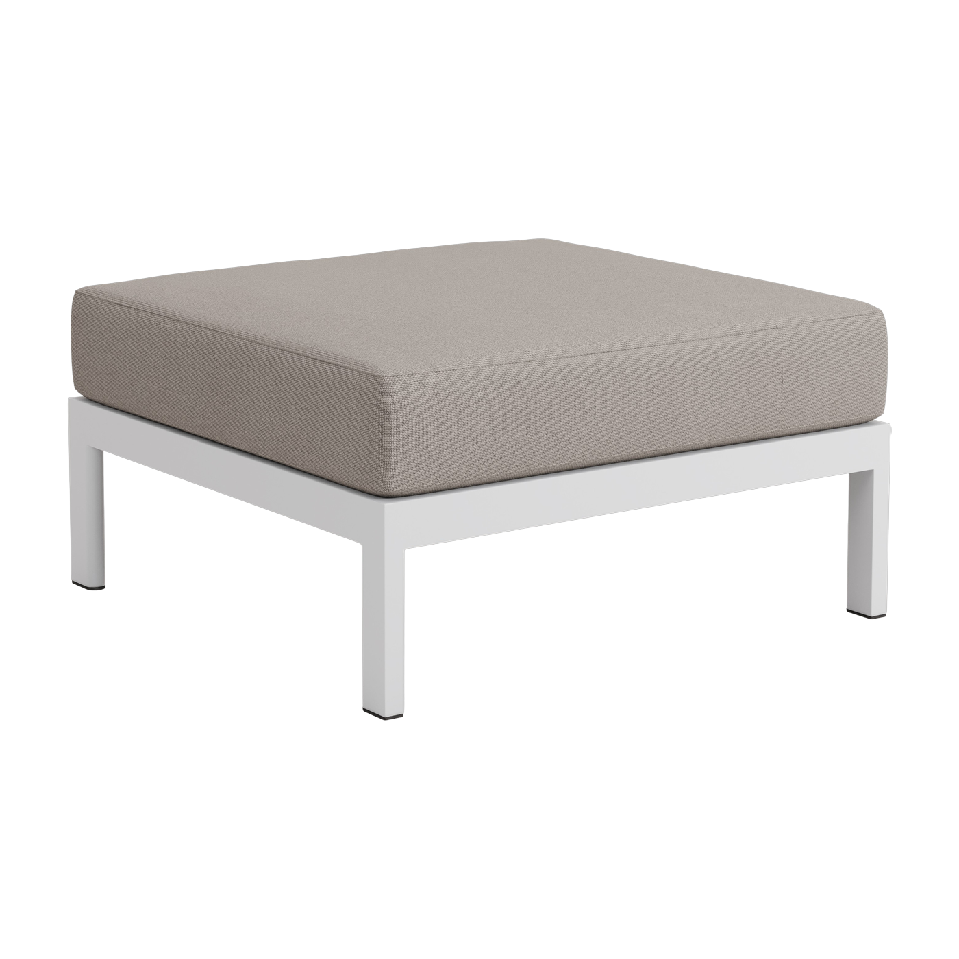 Repose-pieds en métal gris austral et tissu beige Easy - Tiptoe