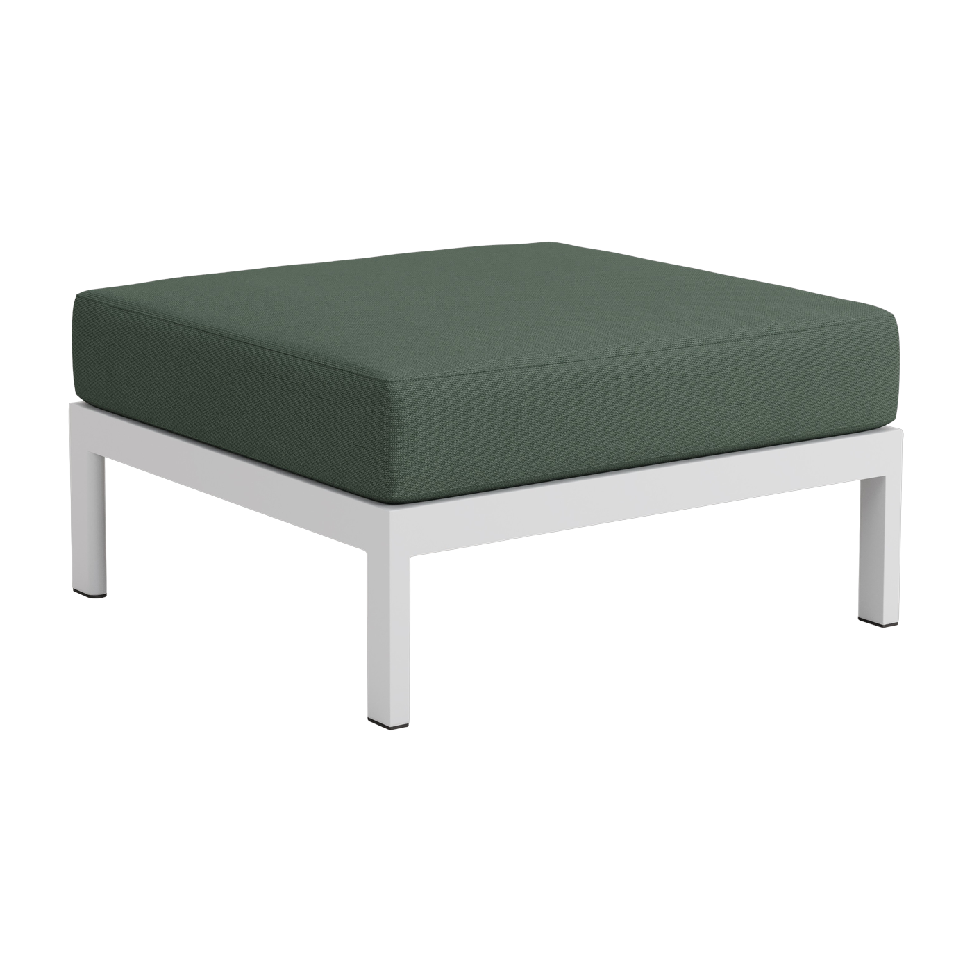 Repose-pieds en métal gris austral et tissu vert Easy - Tiptoe