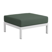 Repose-pieds en métal gris austral et tissu vert Easy - Tiptoe