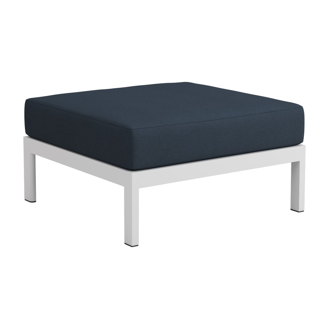 Footrest in southern grey metal and midnight blue fabric Easy - Tiptoe
