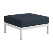 Footrest in southern grey metal and midnight blue fabric Easy - Tiptoe