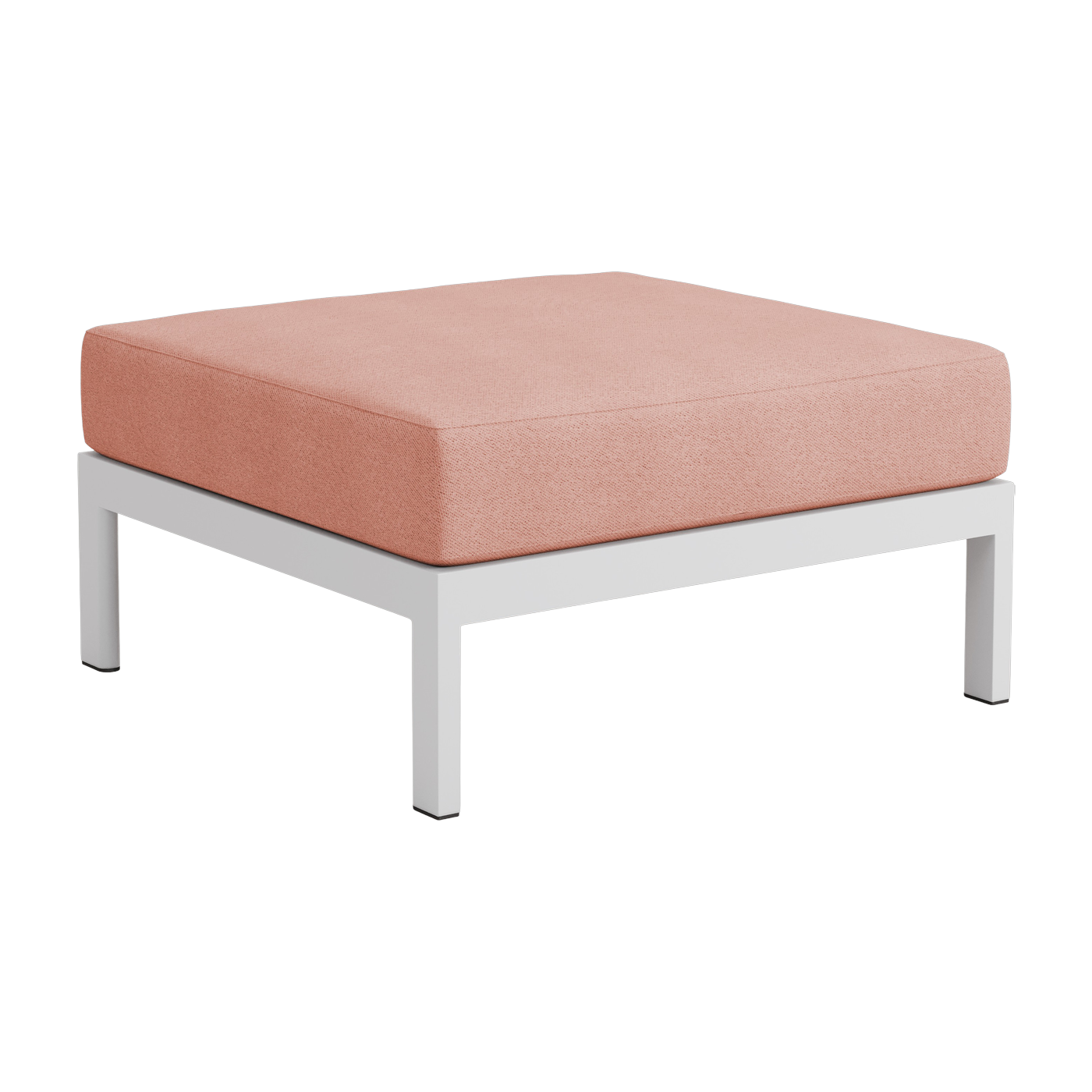 Footrest in southern grey metal and pink fabric Easy - Tiptoe