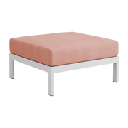 Poggiapiedi in metallo grigio e tessuto rosa Easy - Tiptoe