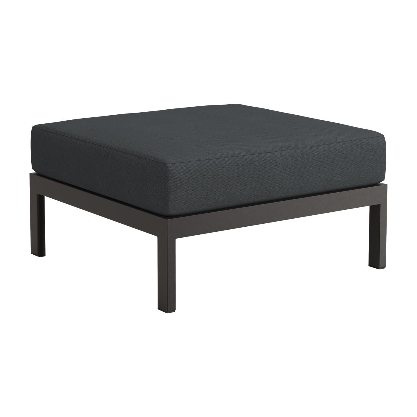 Black metal footrest and slate grey fabric Easy - Tiptoe