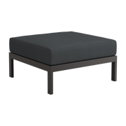 Poggiapiedi in metallo nero e tessuto grigio ardesia Easy - Tiptoe
