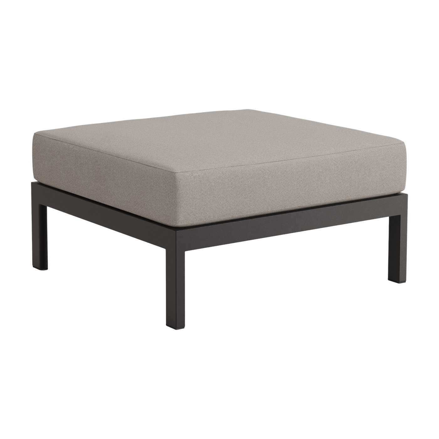 Black metal and beige fabric footrest Easy - Tiptoe
